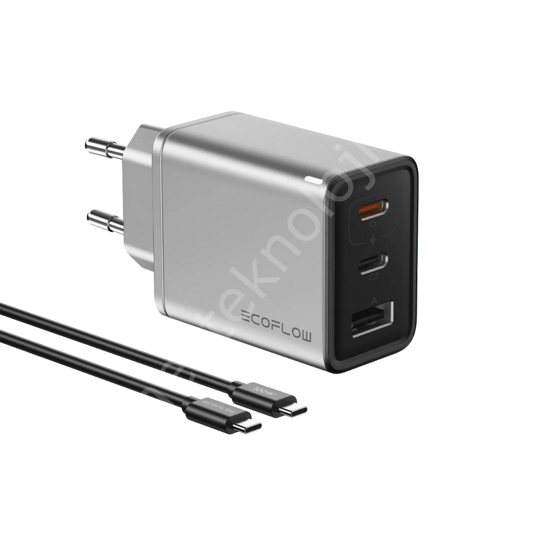 EcoFlow RAPID 65W GaN Şarj Cihazı (100W Kablo Dahil)