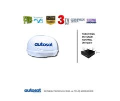 Autosat Uydu Takip Anteni 30cm 3 çıkışlı